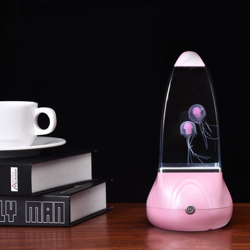 2024 New Design Led Aquarium Night Light 7 Color Changing Electric Mood Jellyfish Lamp