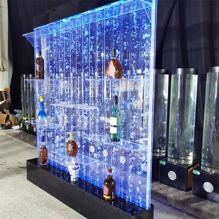 Water fall fountain wall indoor size 4x6 large screen acrylic led bubble water curtain wall