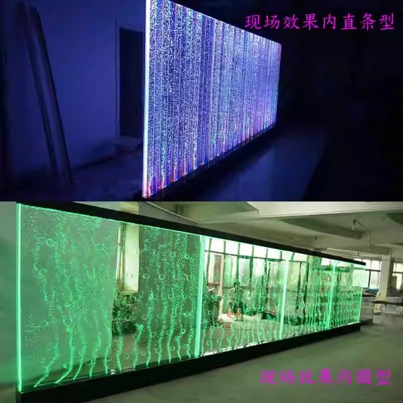 Water fall fountain wall indoor size 4x6 large screen acrylic led bubble water curtain wall