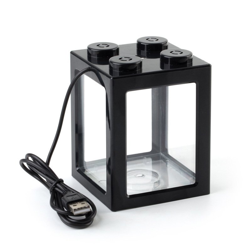Acrylic Mini Fish Desktop Mini Aquarium Bowl for Goldfish Aquarium Starter Kits with USB LED Light Small Betta Fish Tank