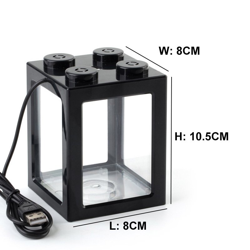 Acrylic Mini Fish Desktop Mini Aquarium Bowl for Goldfish Aquarium Starter Kits with USB LED Light Small Betta Fish Tank