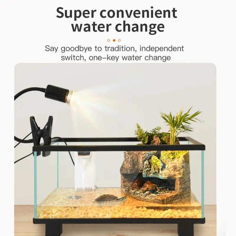 Wholesale Glass Fish Tank Black and White Edge Transparent with LED Light Turtle Tank Aquarium