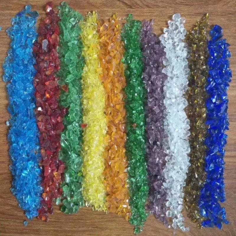 Manufacturer provides colored glass sand for epoxy flooring wear-resistant material, black glass sand