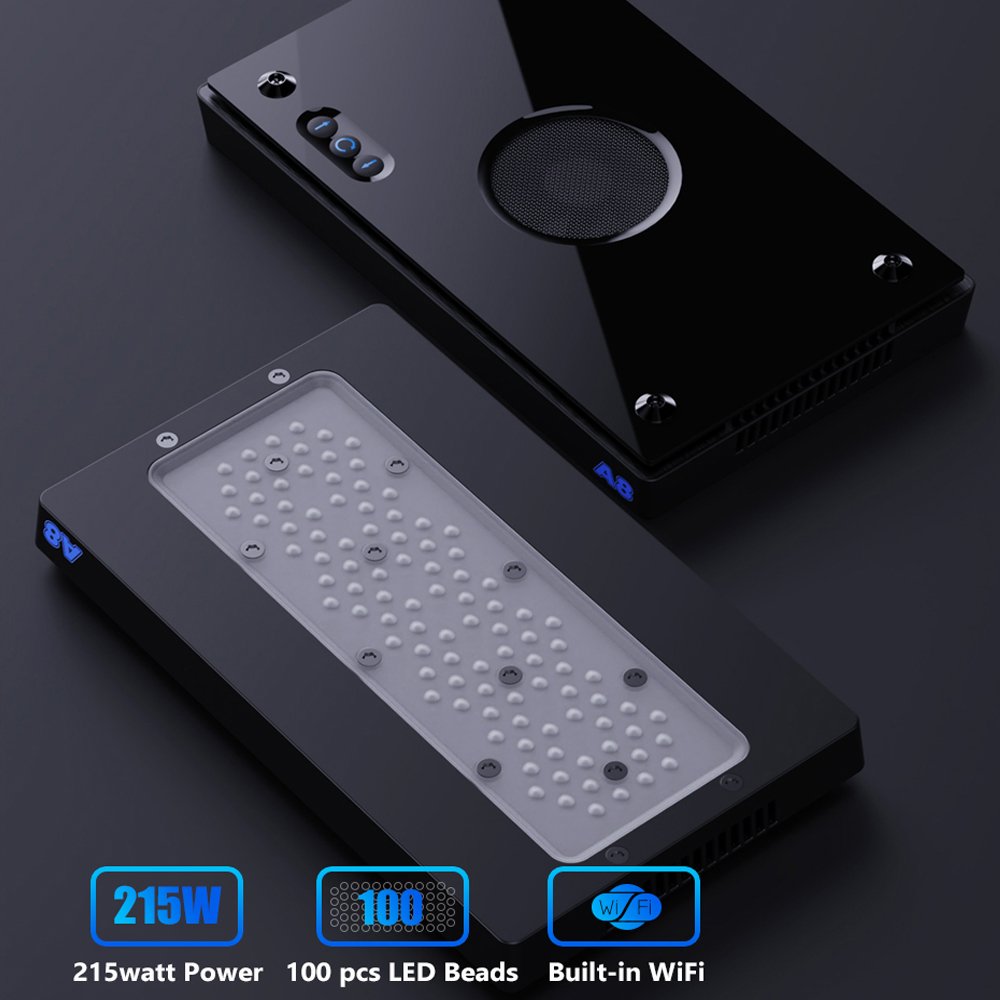 Hot sale A8 Aquarium Lights Radeon 215W Coral Reef Led Light for Coral Reef with wifi APP control