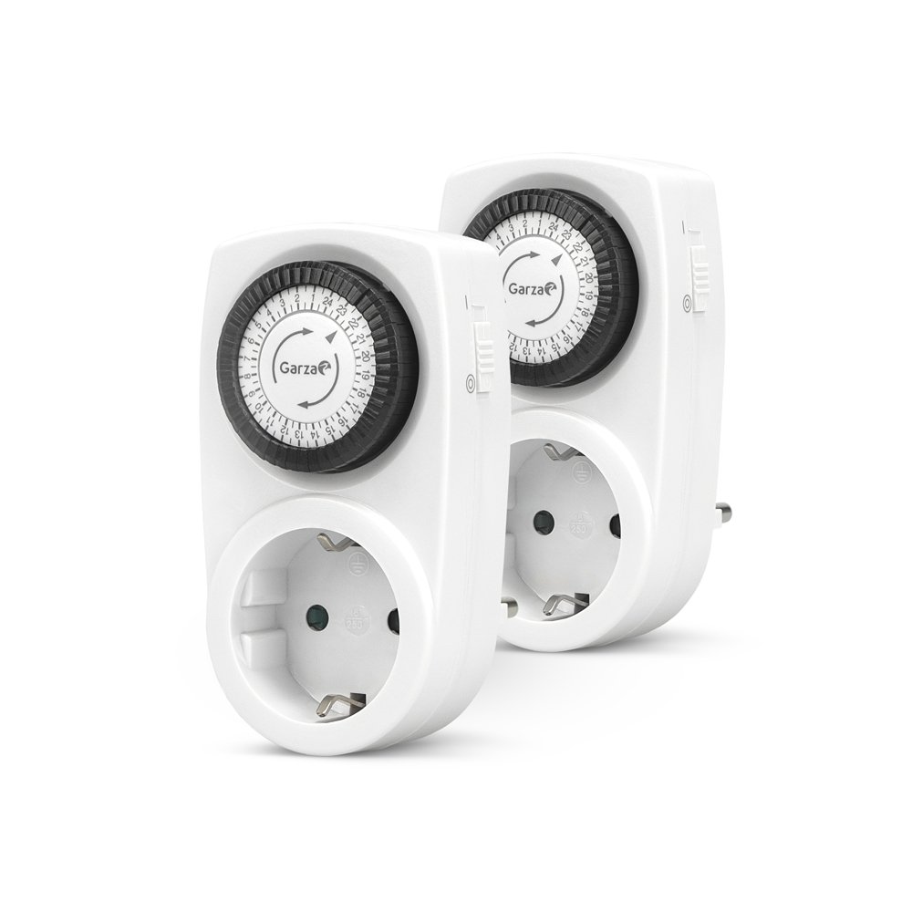Garza Brand Functionality Portable 2Pcs Analogue Indoor 24 Hour Analogue Timer For 1 Socket With Switch