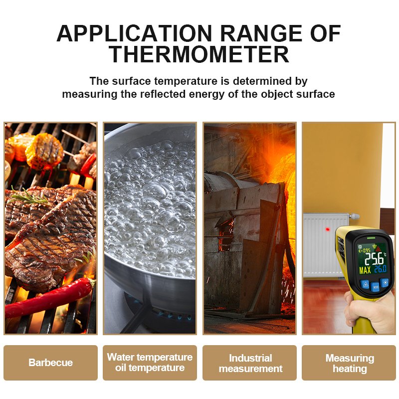 LCD Color DIsplay Screen Handheld Non contact -50C to 600C Pyrometer Imager Temperature Measurement High Accuracy Thermometer