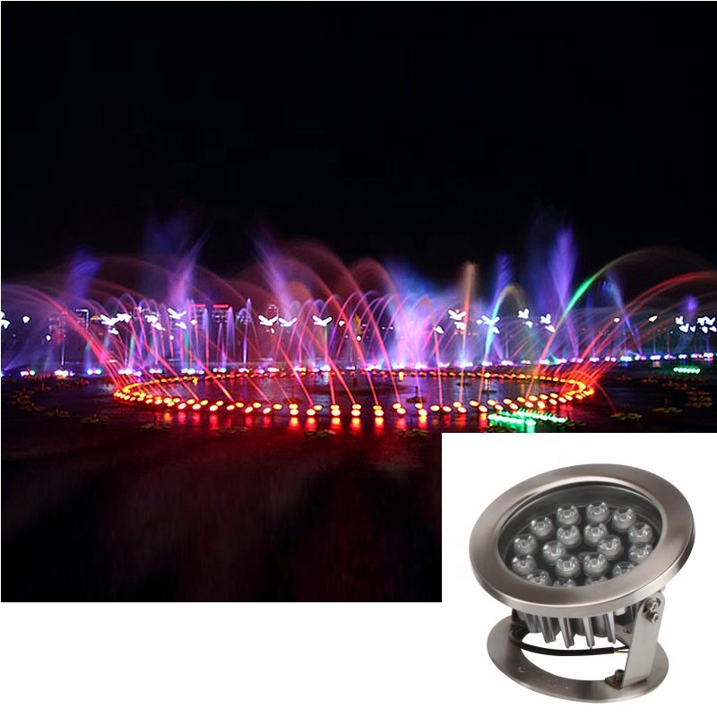 High Power18W 24W RGB Color LED Underwater Fountain Light for Pool Pond Aquarium