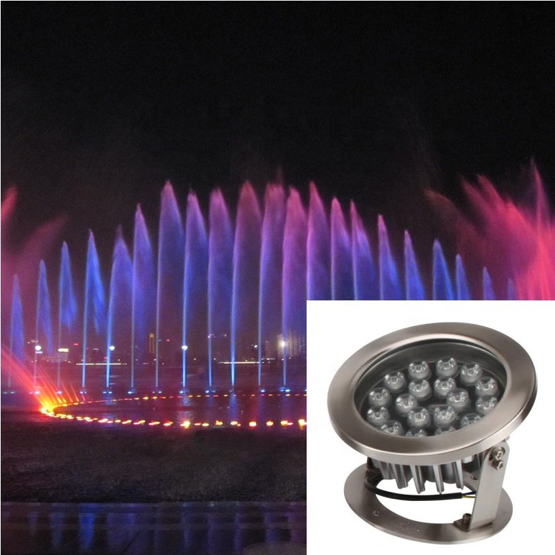 High Power18W 24W RGB Color LED Underwater Fountain Light for Pool Pond Aquarium