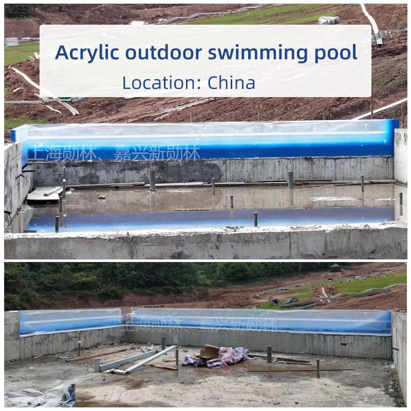 transparent acrylic panels for swim pool Customized round and rectangular acrylic sheets for large swimming pool wall outdoor