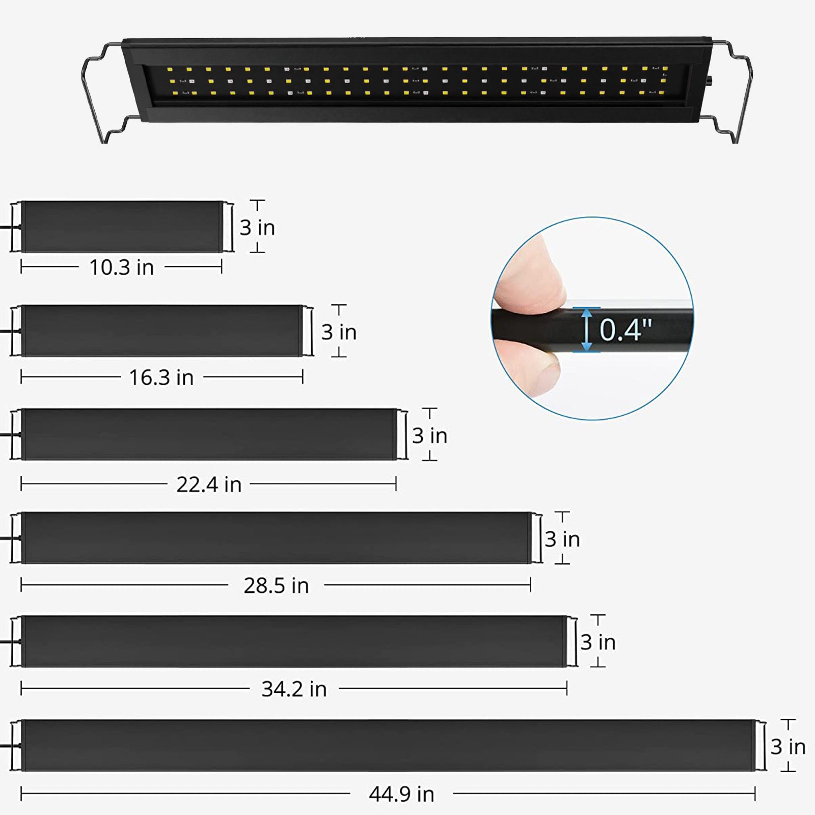 12-18 Inch Freshwater Fish Tank 9 Watts full spectrum led grow light timer control for aquarium