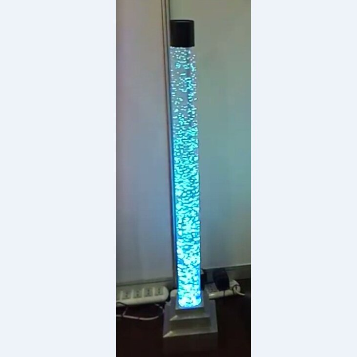 acrylic round water bubble pillar with RGB led light waterfall fountain column