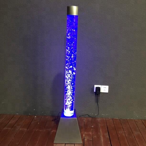 acrylic round water bubble pillar with RGB led light waterfall fountain column