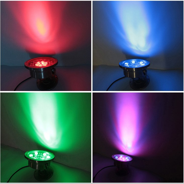 IP68 waterproof 12 volt 18W rgb led underwater light for swimming pool fountain aquarium fish tank pond