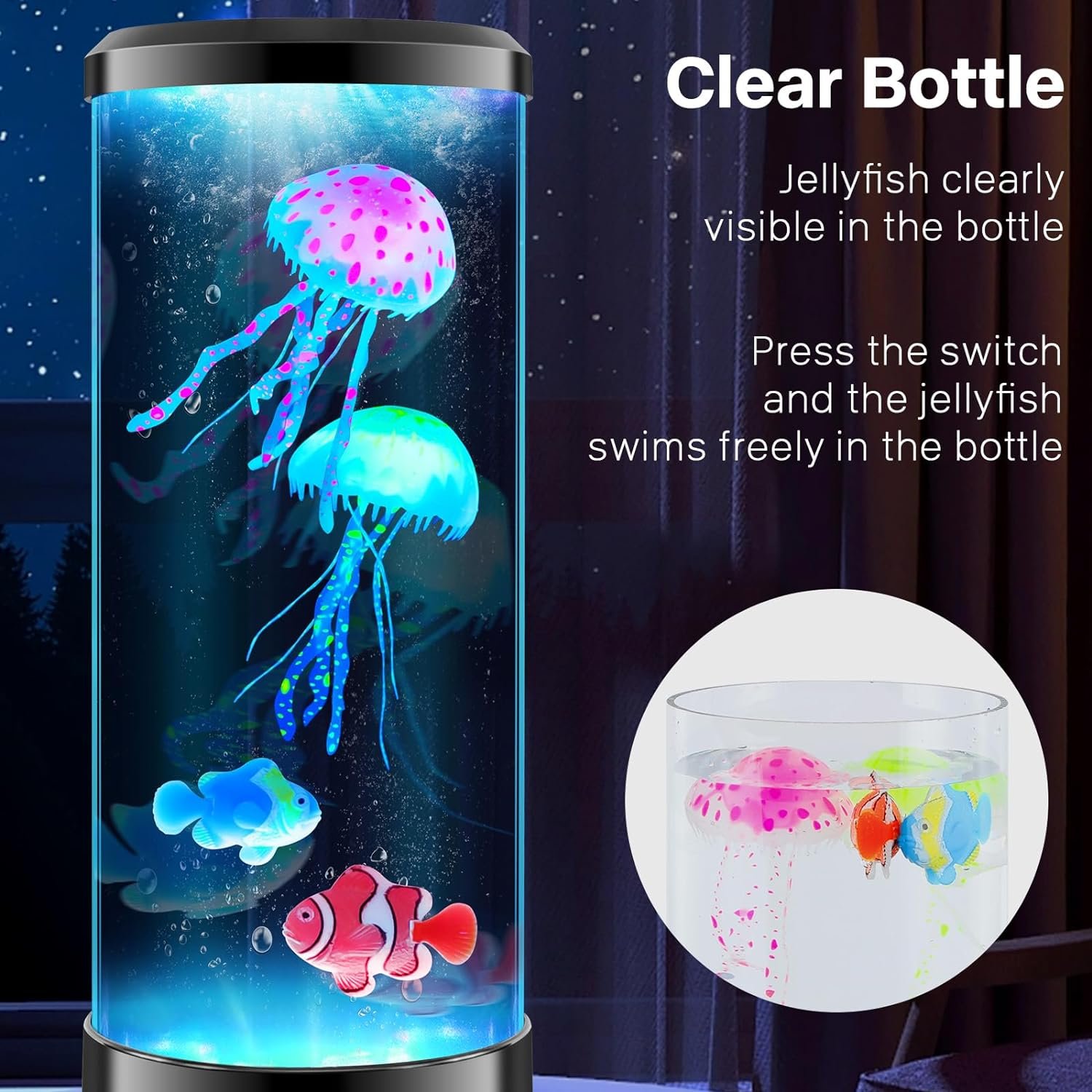 New Trend Electric Jellyfish Tank Table Lamp LED Fantasy Jellyfish Lava Lamp Mood Light Color Changing Aquarium Jellyfish Lamp