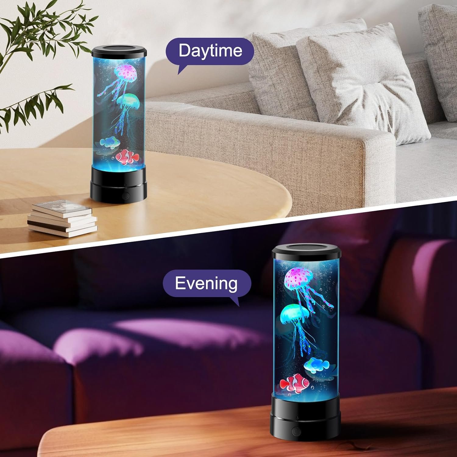 New Trend Electric Jellyfish Tank Table Lamp LED Fantasy Jellyfish Lava Lamp Mood Light Color Changing Aquarium Jellyfish Lamp