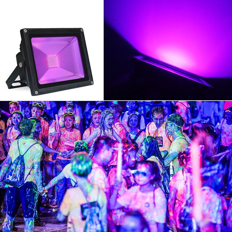 LED UV floodLight High Power 50W LED Flood Light IP65-Waterproof (85V-265V AC) for Party ,Neon Glow, Glow in The dark