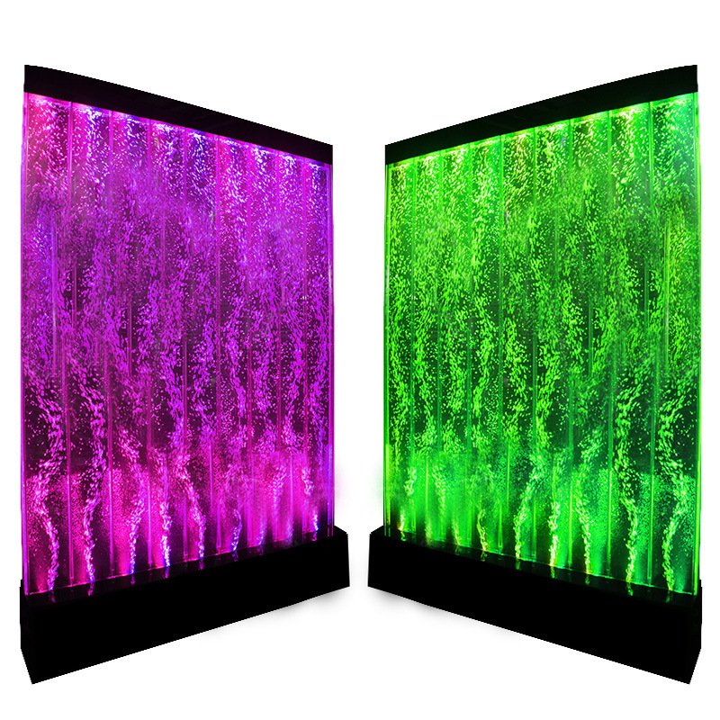 Customized Decorative Water Dance Led Aquarium Bubble Wall Fountain Acrylic Bubble Wall Water Panel Led Light Water Bubble Wall
