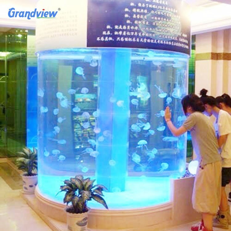 large diameter cylinder round curved clear acrylic glass tube tanks aquariums