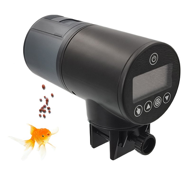 Aquarium Dry Battery Black Timer Fish Turtle Food Dispenser Automatic Fish Feeder for Fish Tank