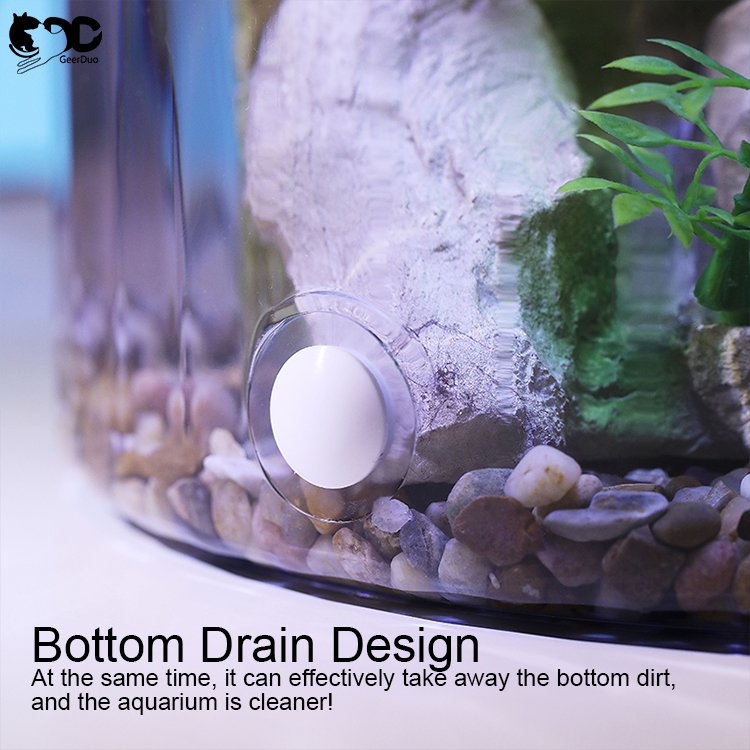 Geerduo Fish Tank Kit Desk Aquarium Set with High Brightness LED Lights and Quiet Water Pump