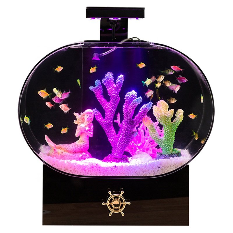 LED lighting optical explosion-proof acrylic fish tank transparent ornamental fish tank custom style aquarium tank fish