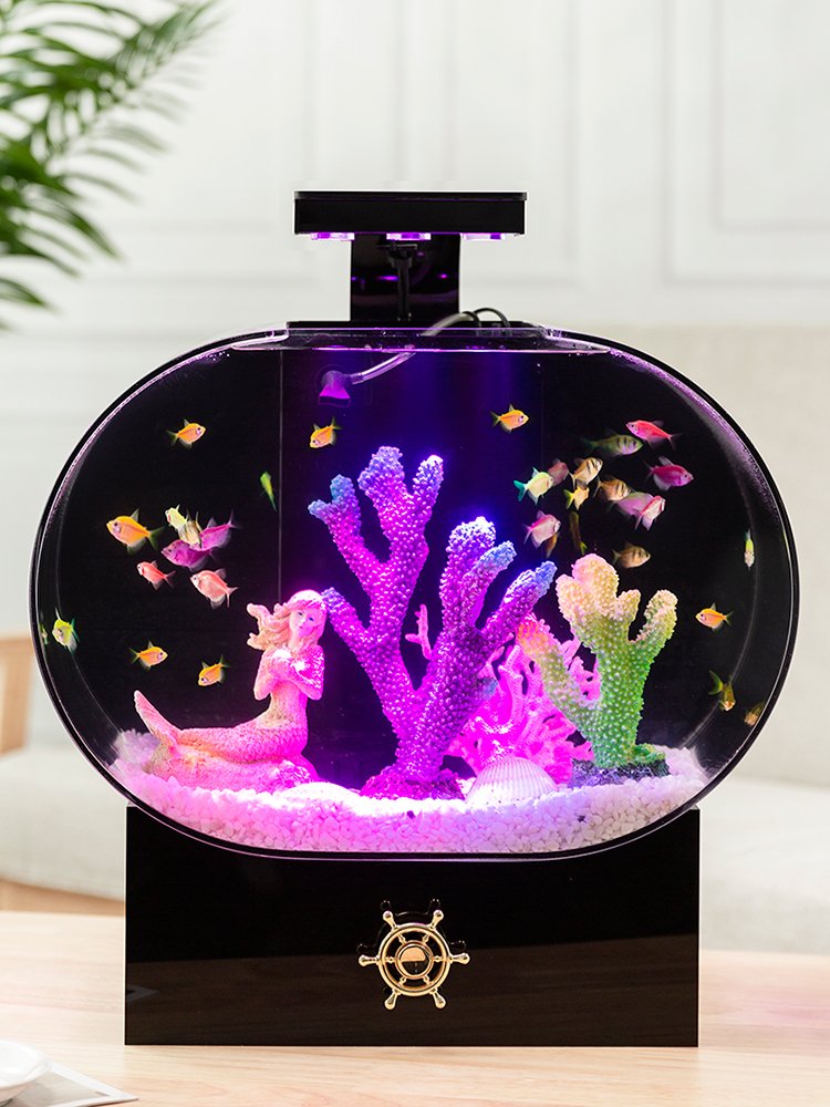 LED lighting optical explosion-proof acrylic fish tank transparent ornamental fish tank custom style aquarium tank fish