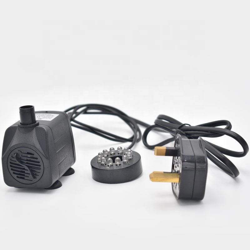 Aquarium Water Pump with 12LED Lights Waterfall Decoration Aquarium Fish Tank Internal Filter Aquarium Water Filter Pump 8W