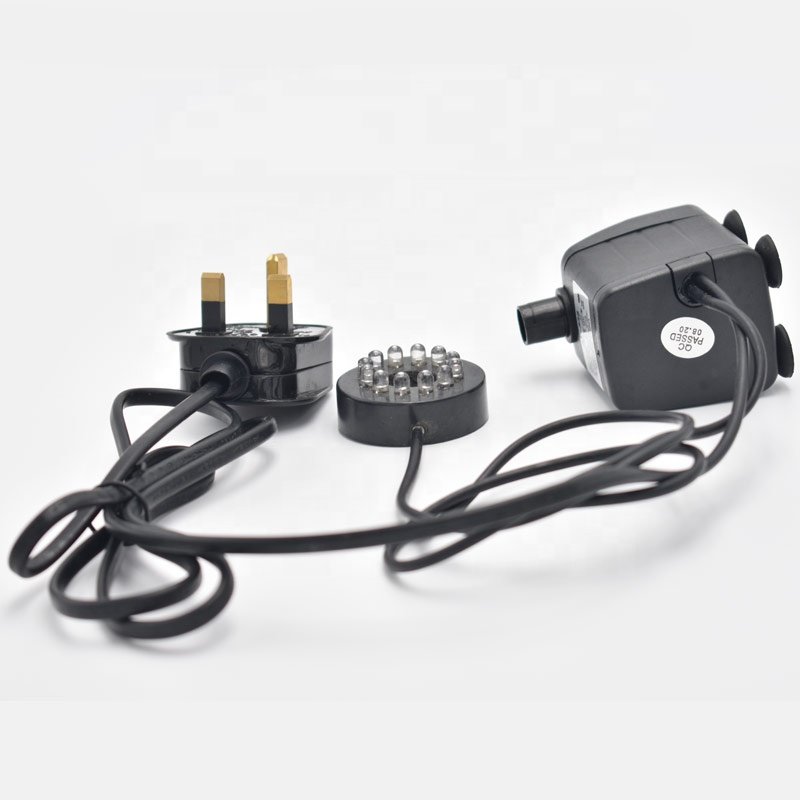 Aquarium Water Pump with 12LED Lights Waterfall Decoration Aquarium Fish Tank Internal Filter Aquarium Water Filter Pump 8W
