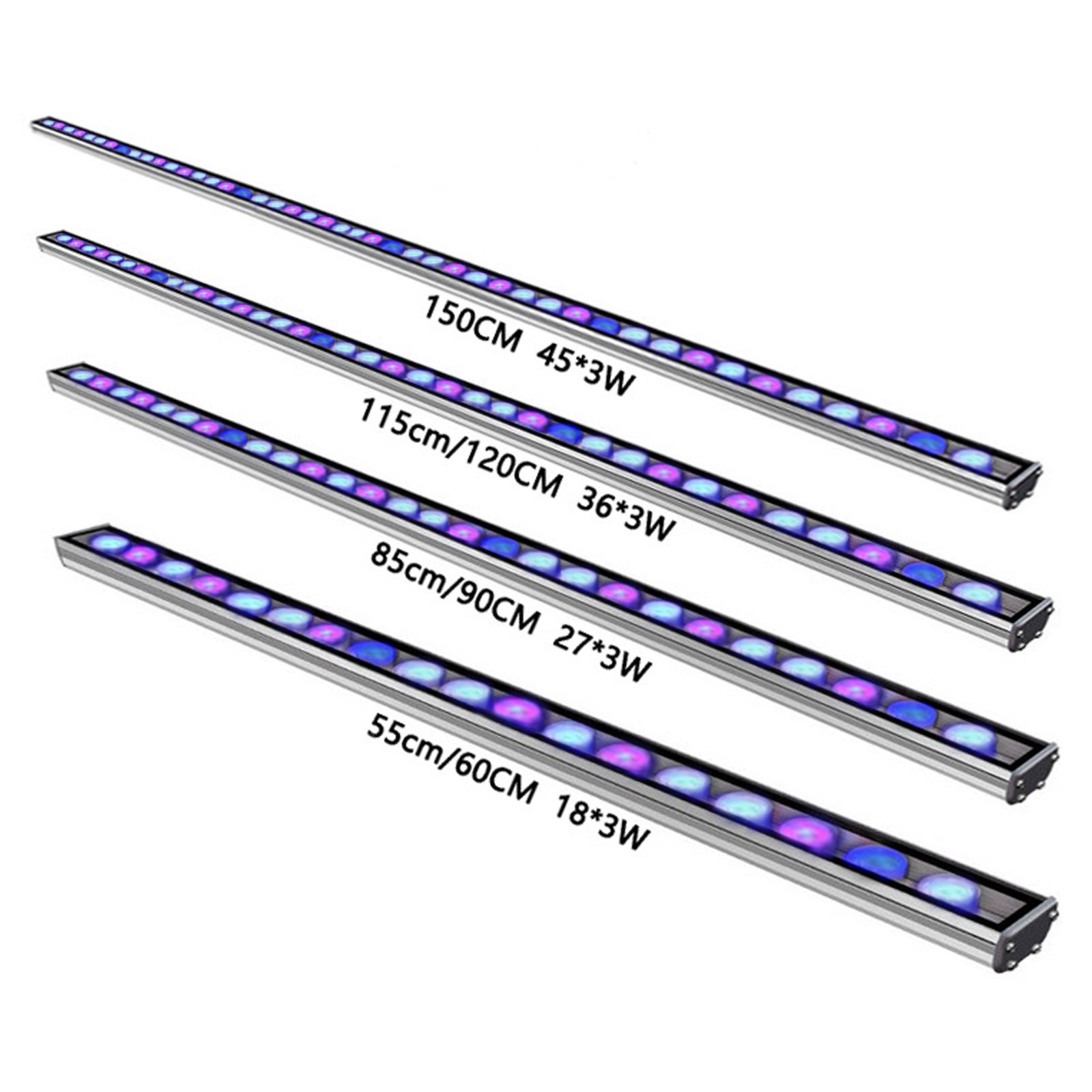 Liweida 25w 35w 45w 55w full spectrum blue uv led aquarium light 8-12H timer and 10-100% dimming coral reef bar saltwater light