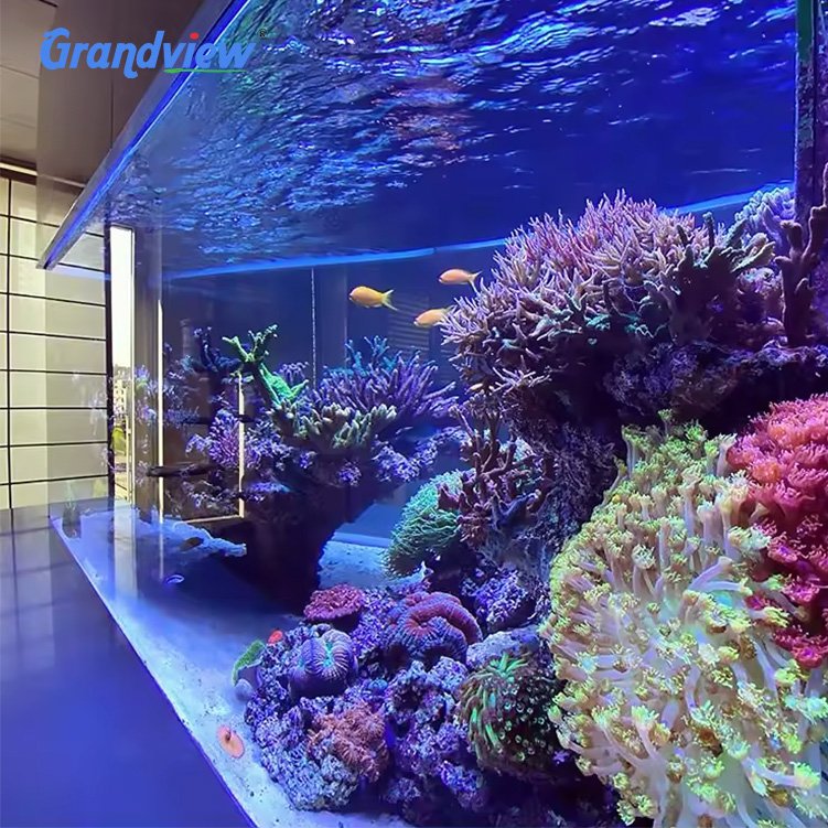 Grandview wholesale transparent 50mm clear thick acrylic glass sheet aquarium glass