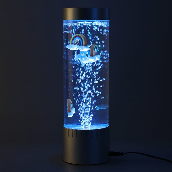 Mini Fish Lava Lamp Bubble LED Multi-Color Changing Aquarium Light Night Light for Home Office Living Room