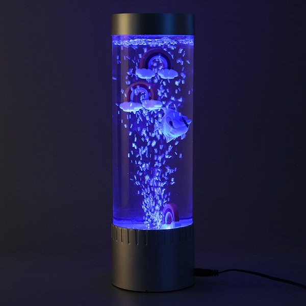 Mini Fish Lava Lamp Bubble LED Multi-Color Changing Aquarium Light Night Light for Home Office Living Room
