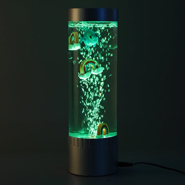 Mini Fish Lava Lamp Bubble LED Multi-Color Changing Aquarium Light Night Light for Home Office Living Room