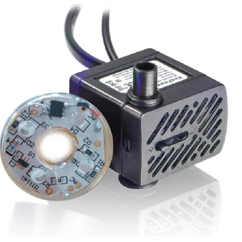 Zaohetian 8W hot sale Aquarium submersion pump IP67 colorful lamp Aquarium filtration water pump aquarium pump submersible