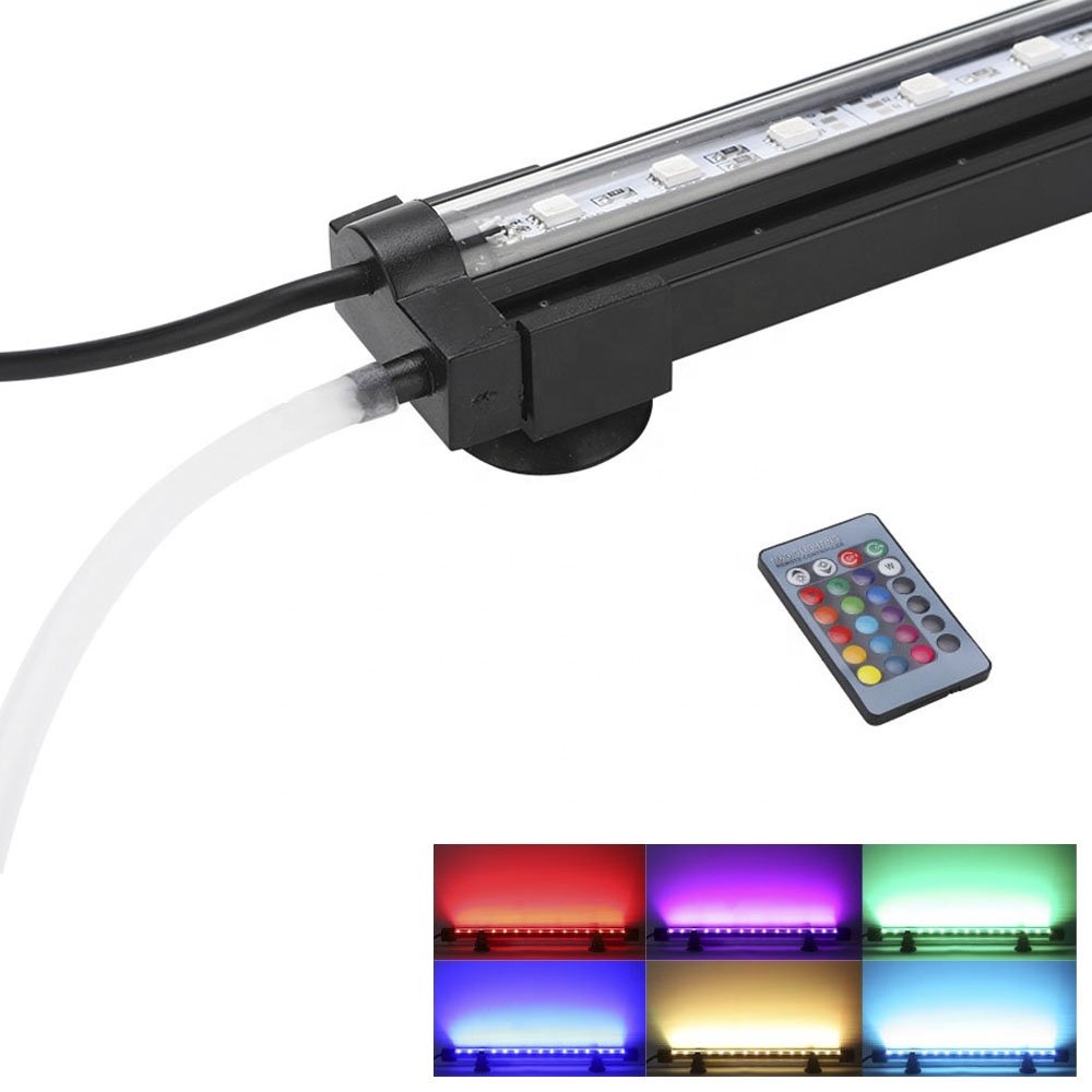 Quanlong Air Stone Lamp led bubble fish tank light submersible wrgb aquarium led underwater light with wifi