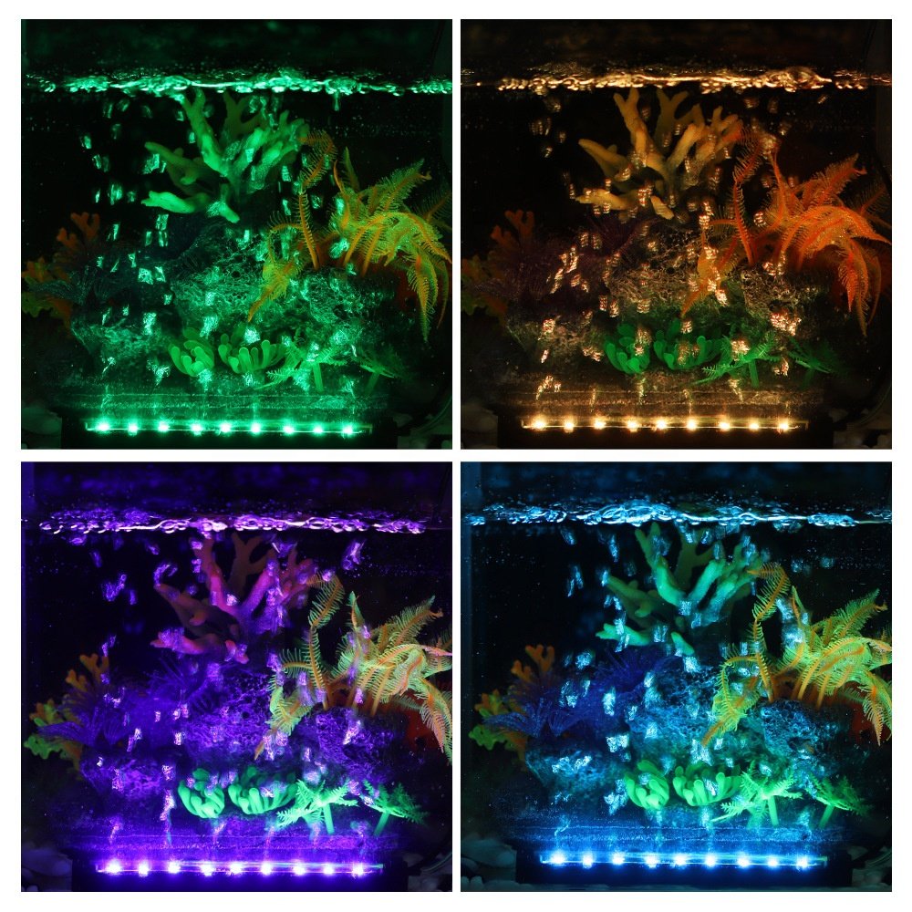 Quanlong Air Stone Lamp led bubble fish tank light submersible wrgb aquarium led underwater light with wifi