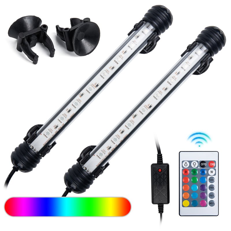 New Aquarium Background Light with Timer Wireless Remote Control RGB Colored Changing Underwater Fish Aquarium Tank Light
