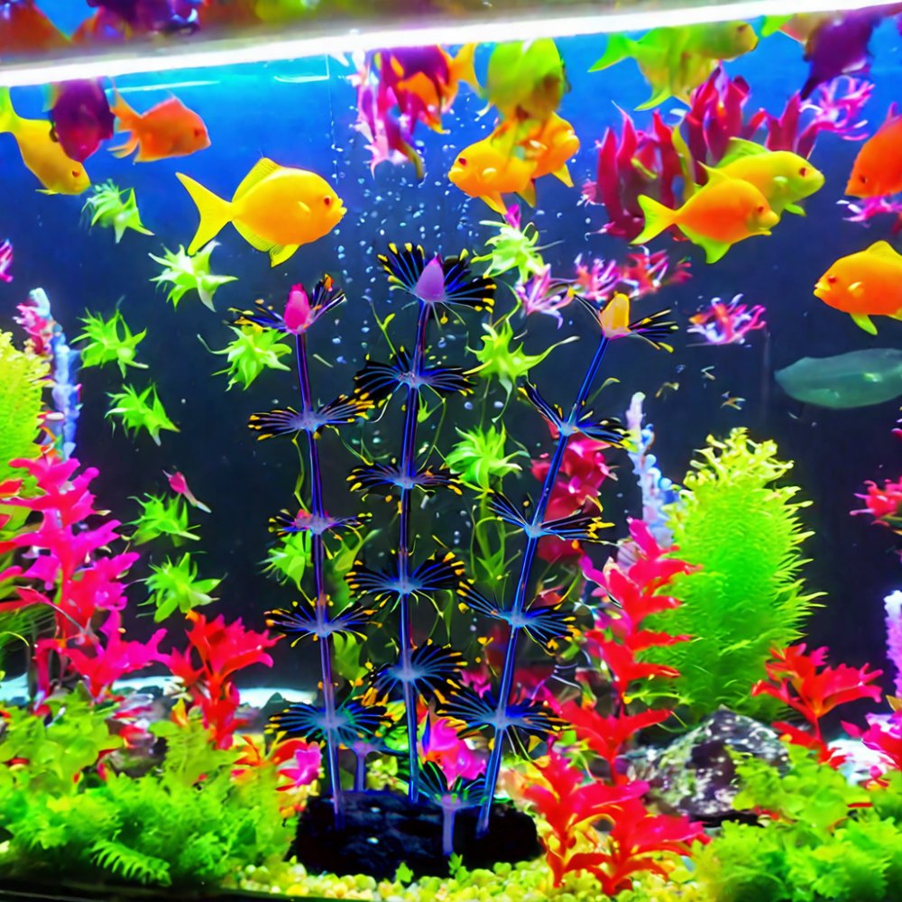 Silica Glowing Aquarium Landscaping Accessories Cheap Artificial Fish Tank Plants Material Betta Fish Toys Feature