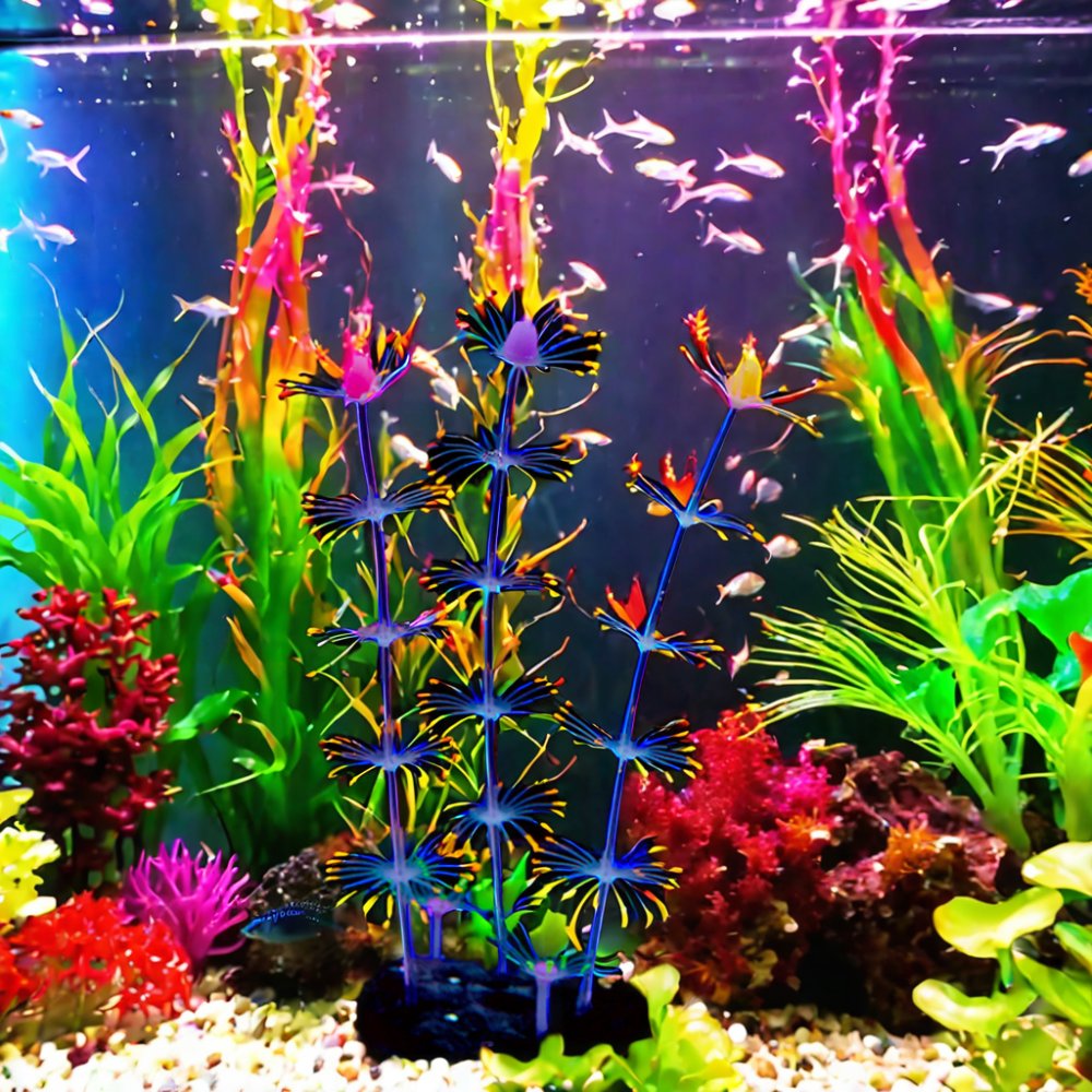 Silica Glowing Aquarium Landscaping Accessories Cheap Artificial Fish Tank Plants Material Betta Fish Toys Feature