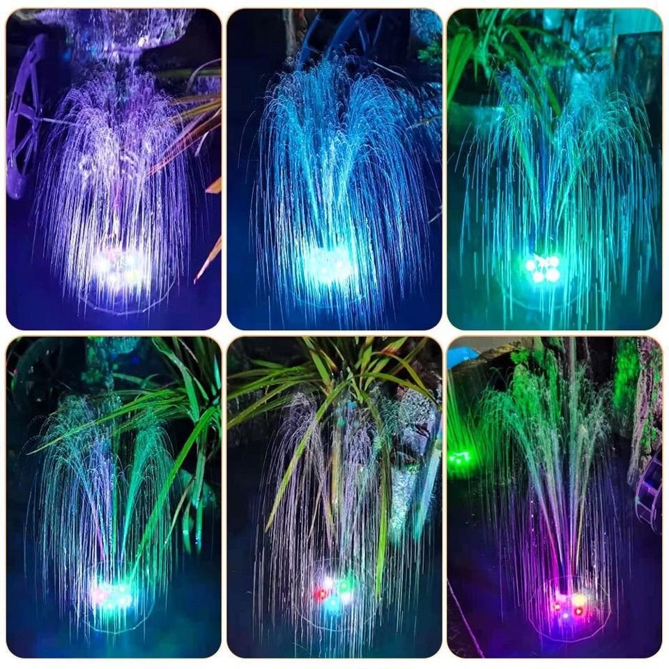 Solar Birdbath Fountain Pump Solar Fountain Pump for Bird Bath with 6 Nozzles Floating Solar Powered Water Fountain Pump