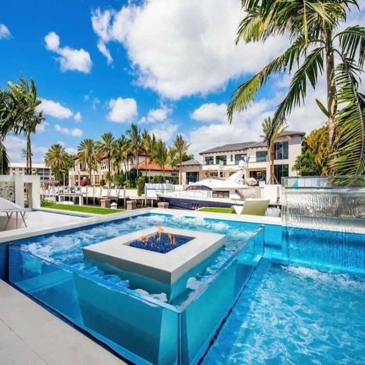 High Brightness Customizable Infinity Acrylic Pool Lateral Garden Clear Acrylic Panels