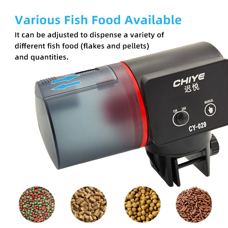 Customized Smart Black Plastic Timed Koi Carp Fish Feeder Automatic for Aquarium