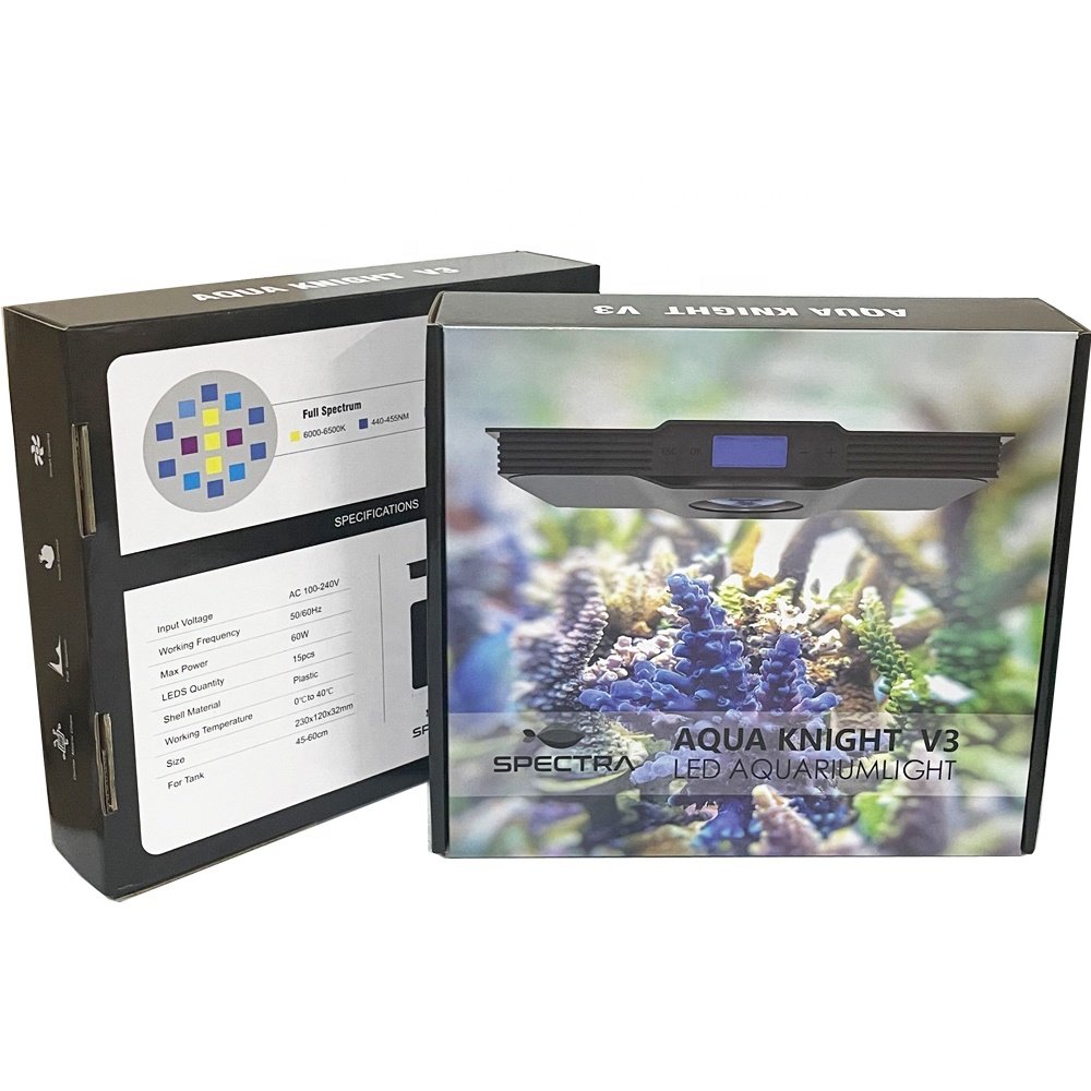 Spectra Aqua Knight V3 60W Programmable Sunrise Sunset Marine Aquarium LED Light for Coral Reef Fish Tank