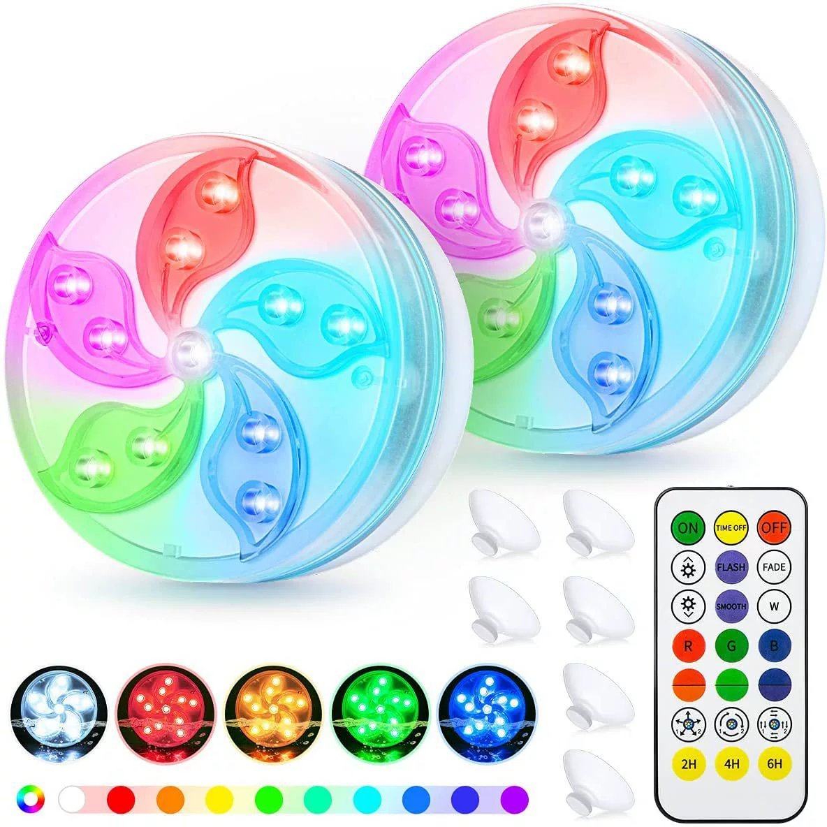 IP68 LED Remote Control Colorful Bauhinia Underwater DIving Light For Aquarium Fish Tank Swimming Pool Underwater Fountain Decor