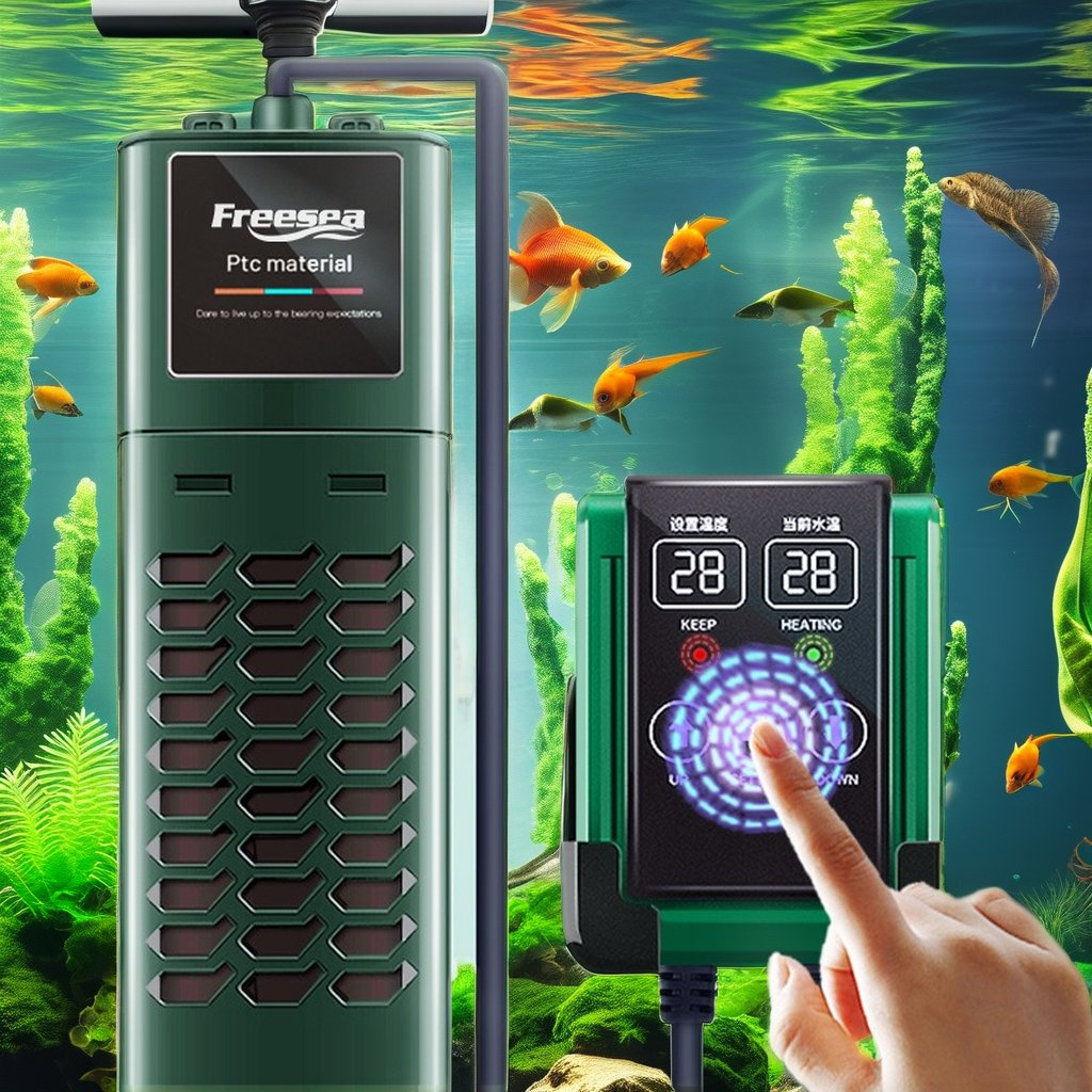 Freesea 50W Mini Fish Tank External Controller Durable Adjustable Power Off Without Water PTC Aquarium Heater