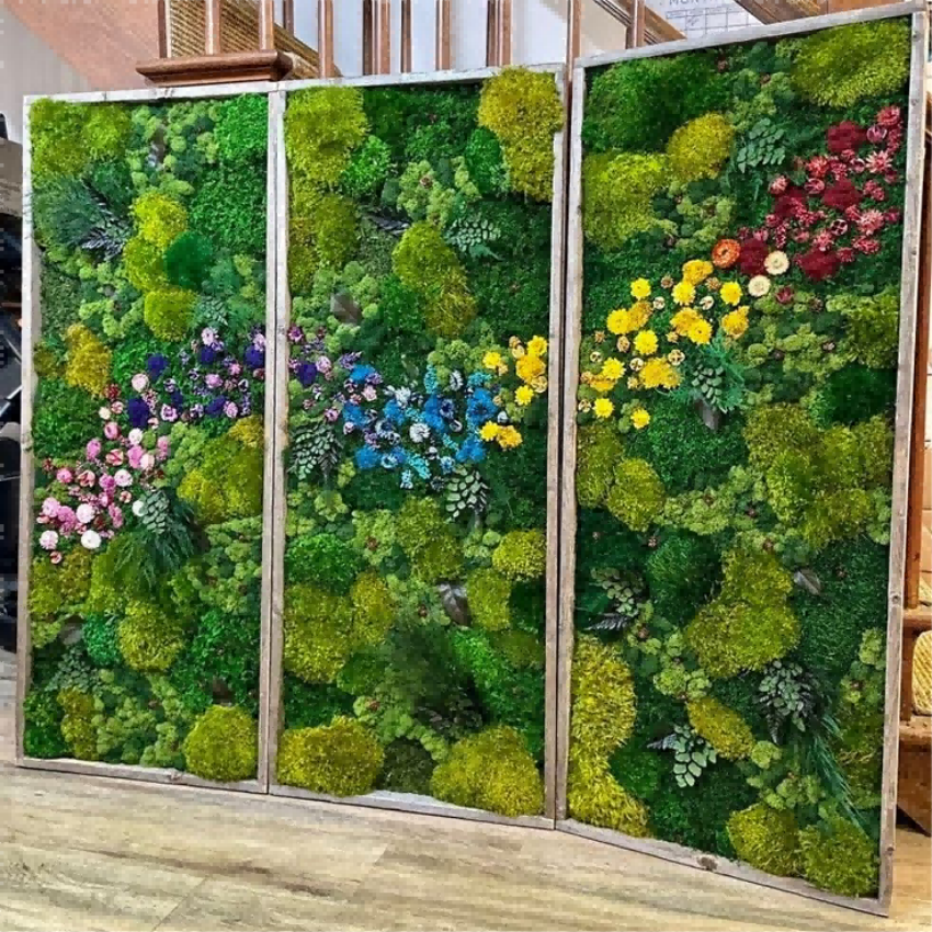 Artificial Preserved Art Panel Natural Reindeer Live Decoration Plants Stabilized Decorative Frame Preserved Moss Wall
