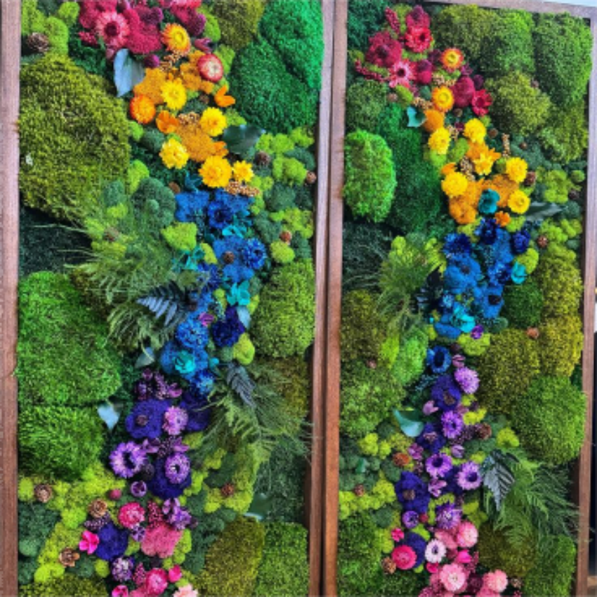 Artificial Preserved Art Panel Natural Reindeer Live Decoration Plants Stabilized Decorative Frame Preserved Moss Wall
