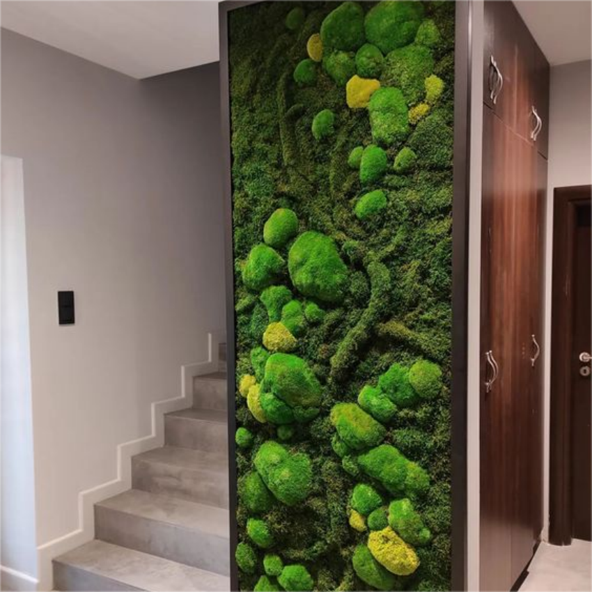 Artificial Preserved Art Panel Natural Reindeer Live Decoration Plants Stabilized Decorative Frame Preserved Moss Wall