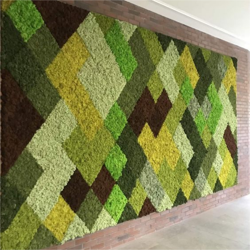 Artificial Preserved Art Panel Natural Reindeer Live Decoration Plants Stabilized Decorative Frame Preserved Moss Wall