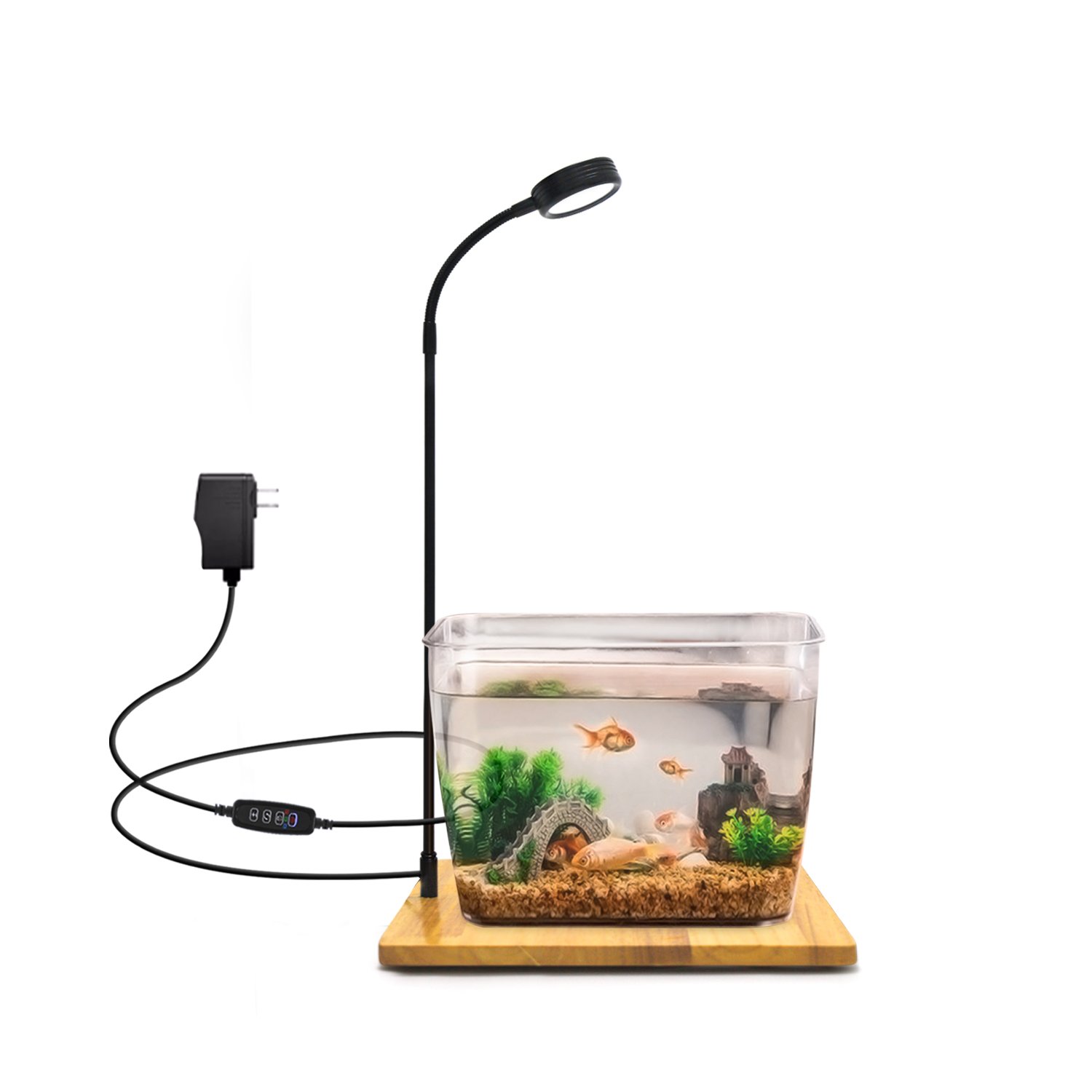 USB Aquarium Micro Landscape Illumination Lamp Led Fish Tank Light With Bamboo Base